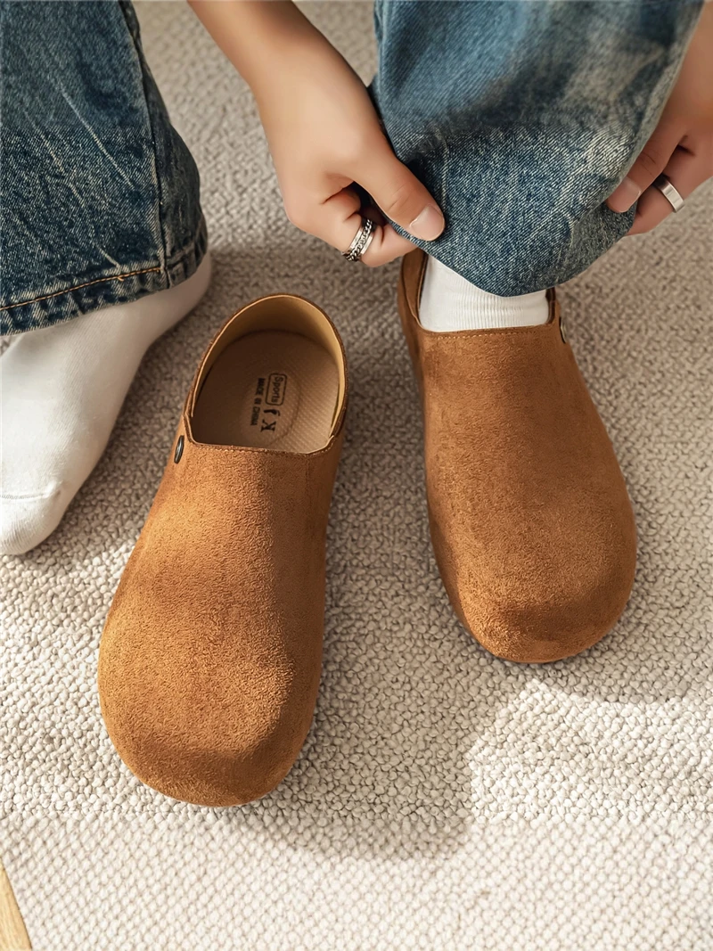 

Birkent Men's Shoes Summer Vintage Casual Slip-On Work Office Soft Bottom Mule Trendy Shoes Comfortable Synthetic Leather