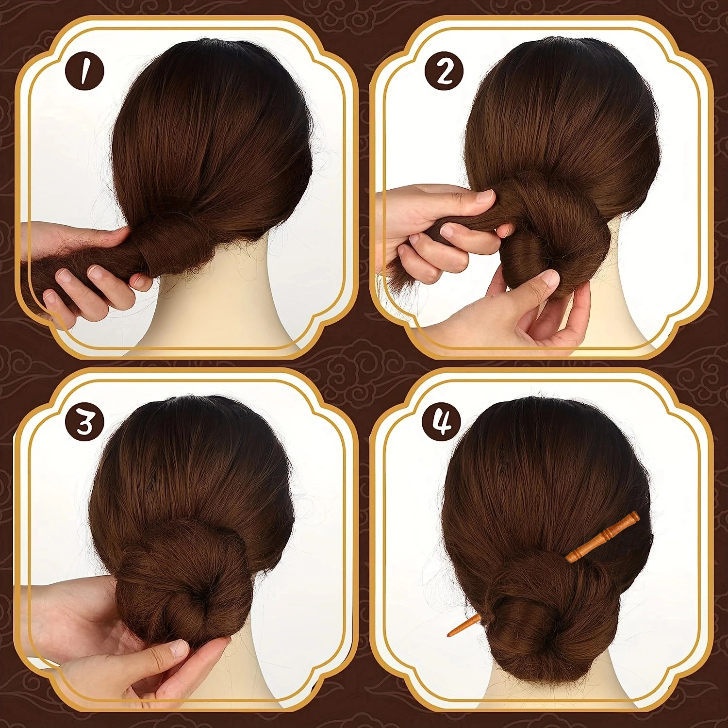 4pcs Stick Hair Clips Pins Women Wood Hair Sticks Natural Chopstick Shaped Hairpin Classic Ethnic Girl Hair Accessories