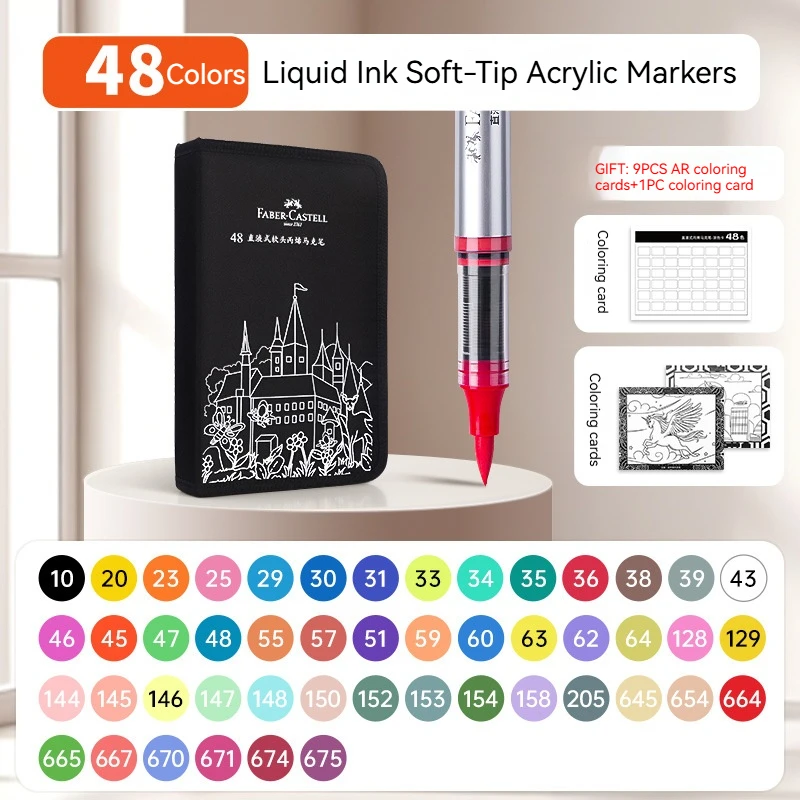 Faber Castell Direct Vloeibare Marker Pen Set 24-80 Kleuren DIY Handgetekende Graffiti Verf Art Acrylverf Pennen voor Kunstenaar Studenten
