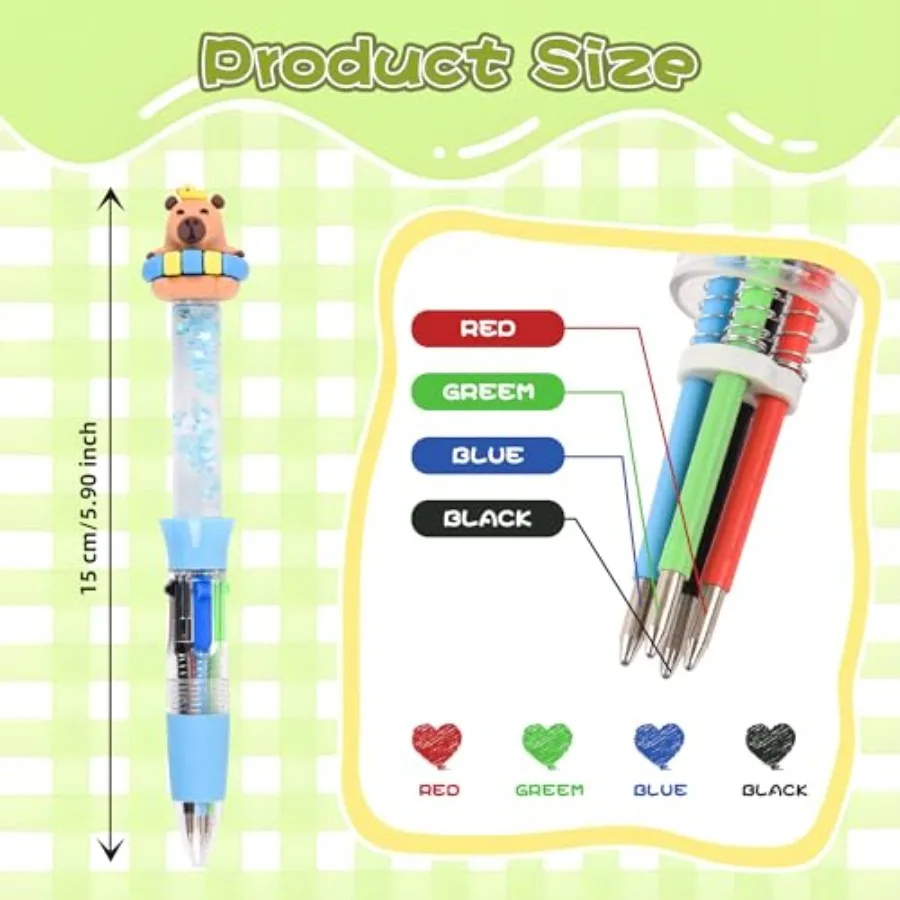 24PCS Mult Pen in One Fun 4in1 Cute Pens Bulk Kawaii Cool Ballpoint Pens for Fun Gifts