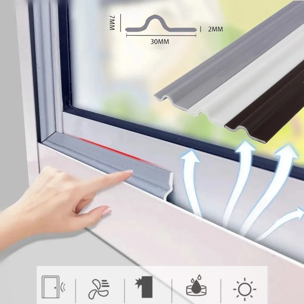 Self Adhesive Window Door Seal Strip Weather Windproof Soundproof Acoustic Foam Sliding Door Windows Cotton Seal Door Gap Filler