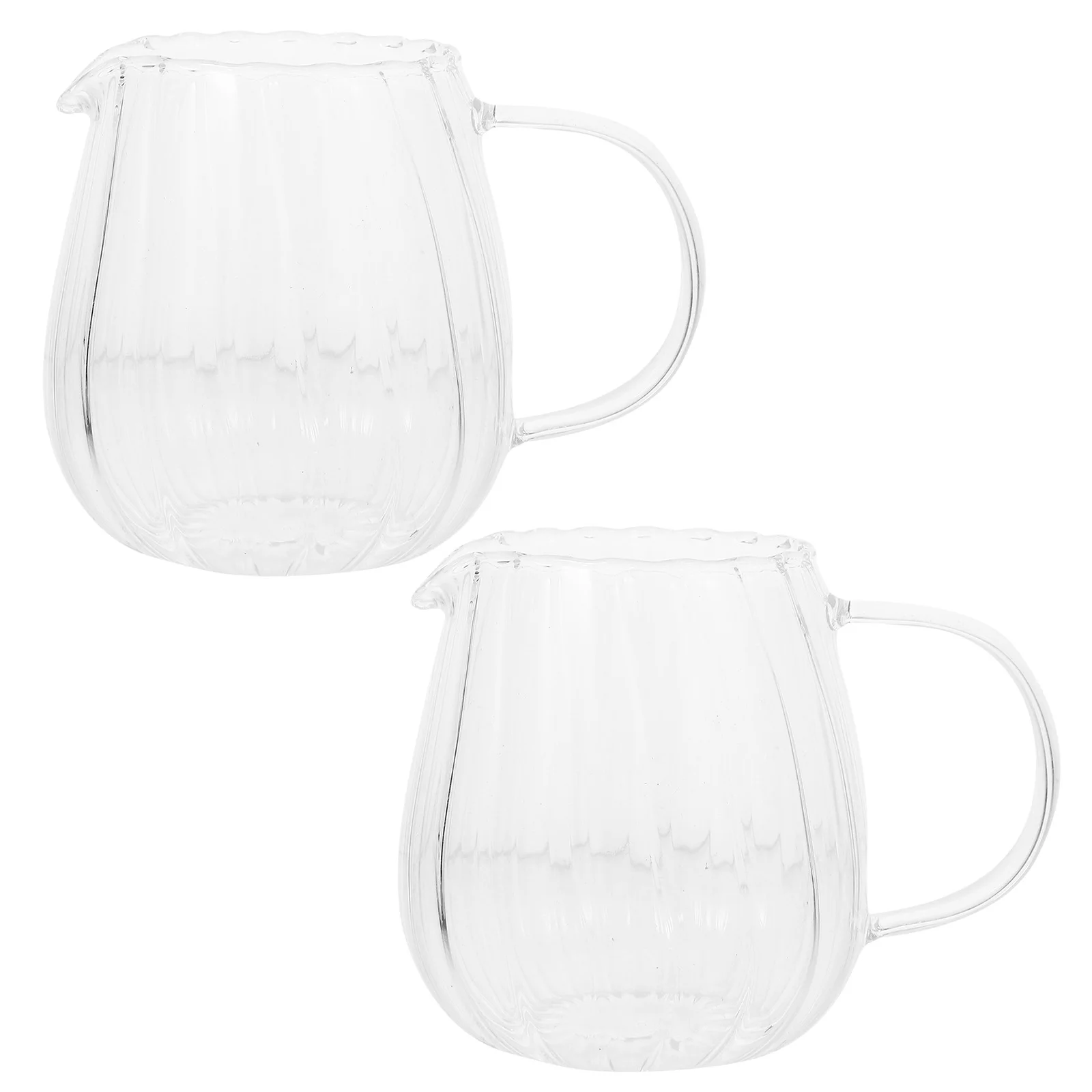 

2 шт. полосатый кувшин для молока, стеклянный кувшин для сливок, диспенсер для кофе и молока, домашний сервировочный чай, прозрачный маленький стеклянный кувшин