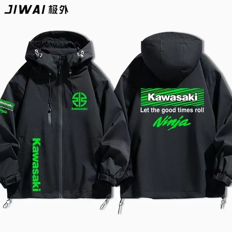 كاواساكي كاواساكي دراجة نارية ثقيلة 3 في 1 تهمة سترة النينجا الخريف/الشتاء الدراجات طويلة الأكمام الملابس العلوية