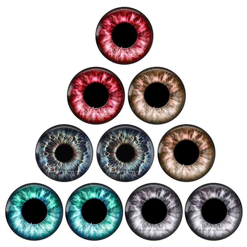Beauty Dragon Animal Eyes Dolls Toy Eyeball Mixed 10pcs 8mm-40mm Round photo glass cabochon demo flat back Making findings