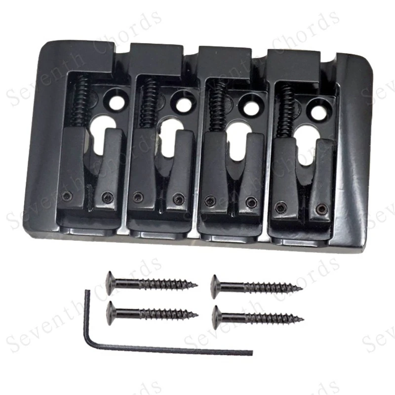 One Set Black Silver L Type 94MM 4 Strings Electric Bass Bridge Screw Musical Instrument Accessories Parts