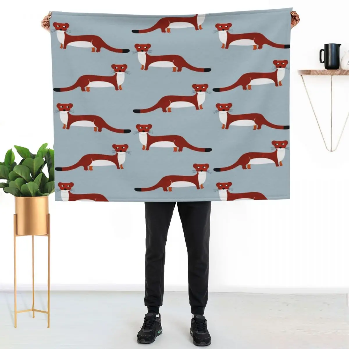 Weasel Throw Blanket Soft Sherpa Fleece Warm Blanket for Winter