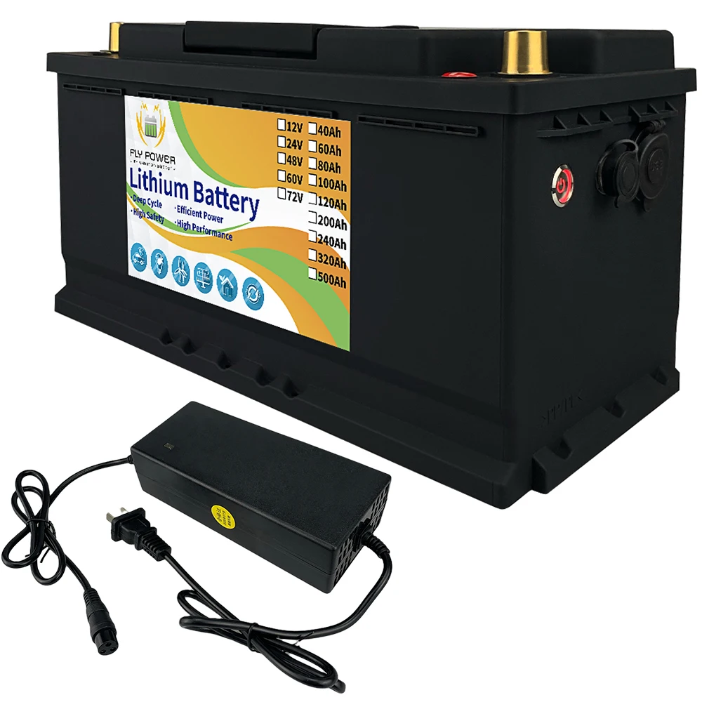 Batería Lifepo4 de 12v, 100Ah, 200Ah, 24v, 100Ah, con Bluetooth, litio, fosfato de hierro, paquete de batería RV con BMS y cargador, Stock en la UE