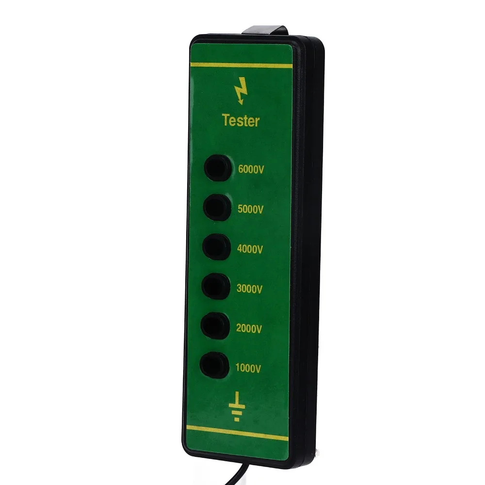 ABS Electric Fence Voltage Tester 6-LED Indicator Lights Wide Range 1000-6000V Animal Fence Voltage Tester Weather Resistant