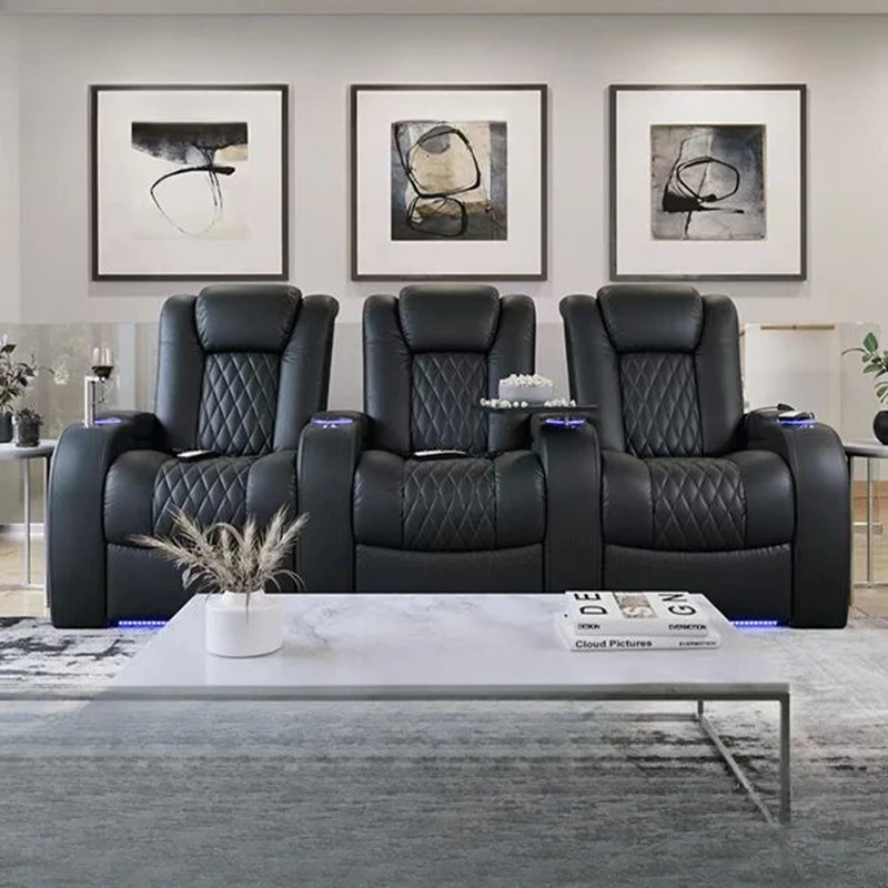 المسرح المنزلي، أريكة الوظيفة الكهربائية، غرفة المعيشة، فيلا خاصة، غرفة صوتية وبصرية، قاعة الأفلام والتلفزيون