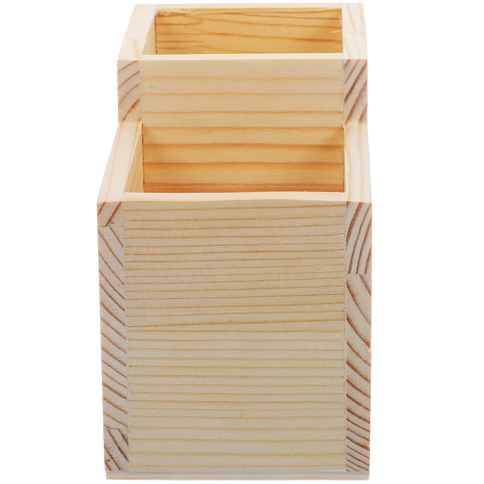 Boîte de rangement en bois naturel pour maquillage, outils pour ongles, crayons, organisateur de bureau, vanité, organisateur de bureau à domicile, maquillage en bois