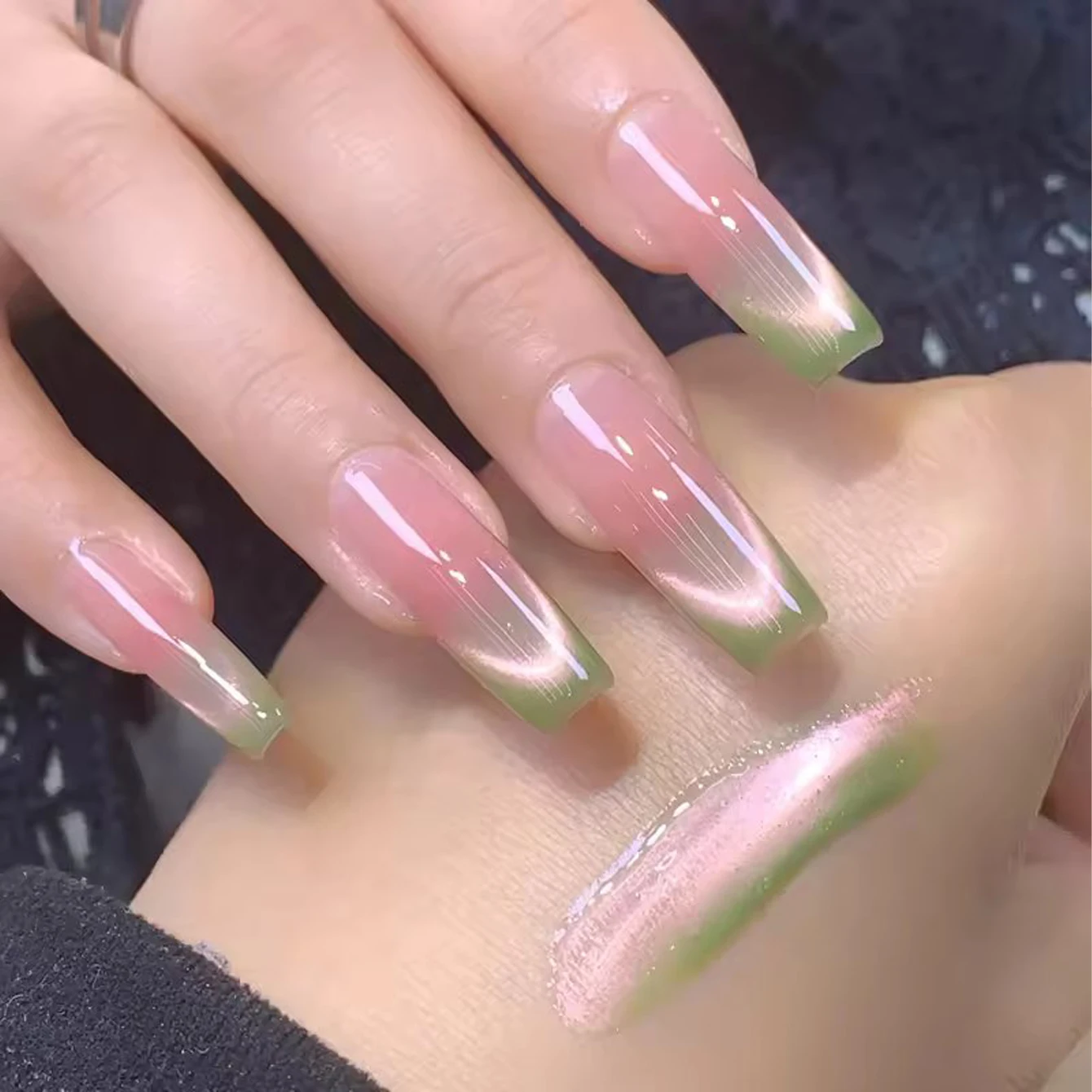 12ML 1PCS Grüne Glas Perle Cat Eye Rosa Nägel 2025 Neue Bleaching Beliebte Eis Klar Cat Eye gel Nagellack UV Licht Nägel