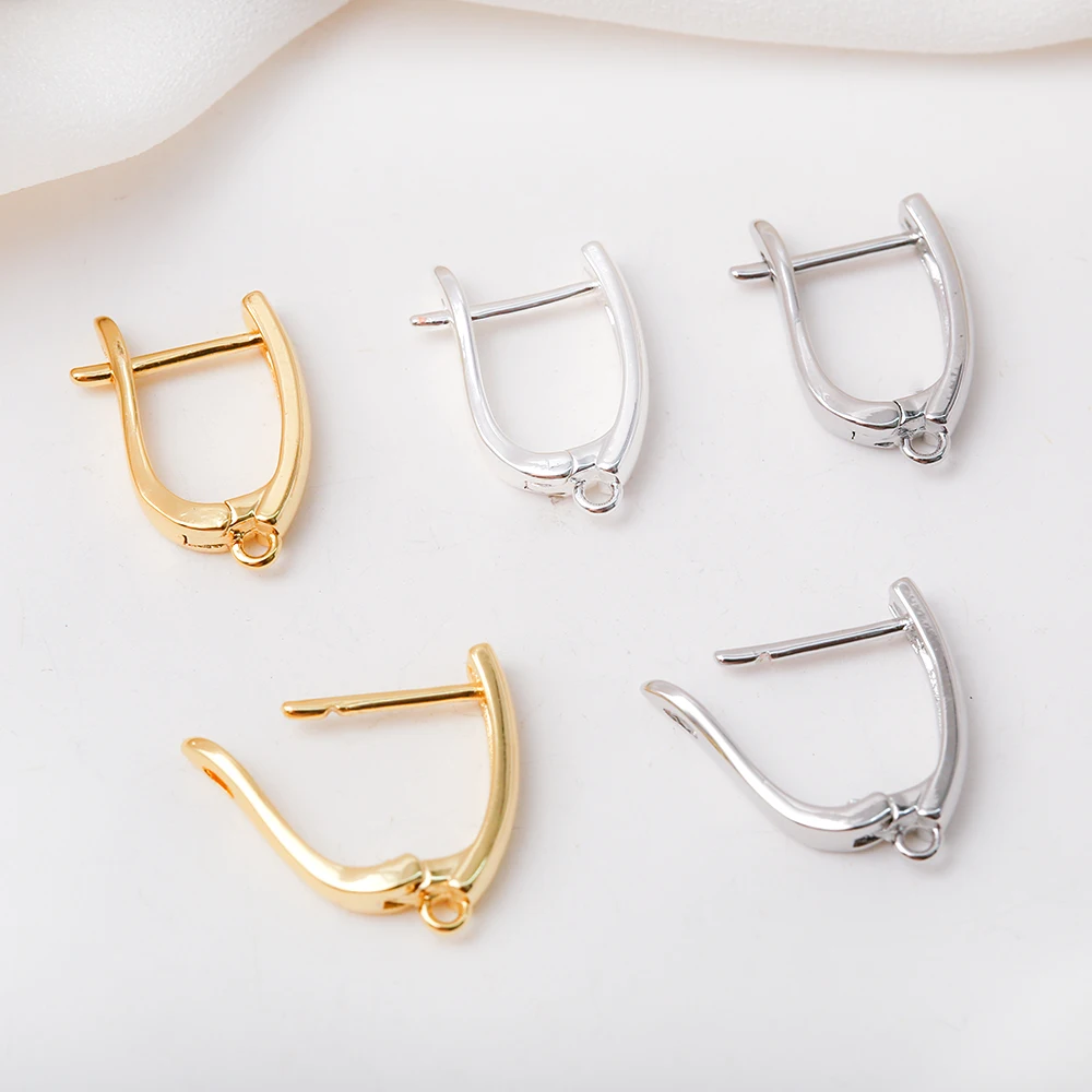 

Leverback Earring Hooks with Loop Brass 18K Gold Plated Hoop Earring Findings For Diy Dangle Earrings Jewelry Making Accessories