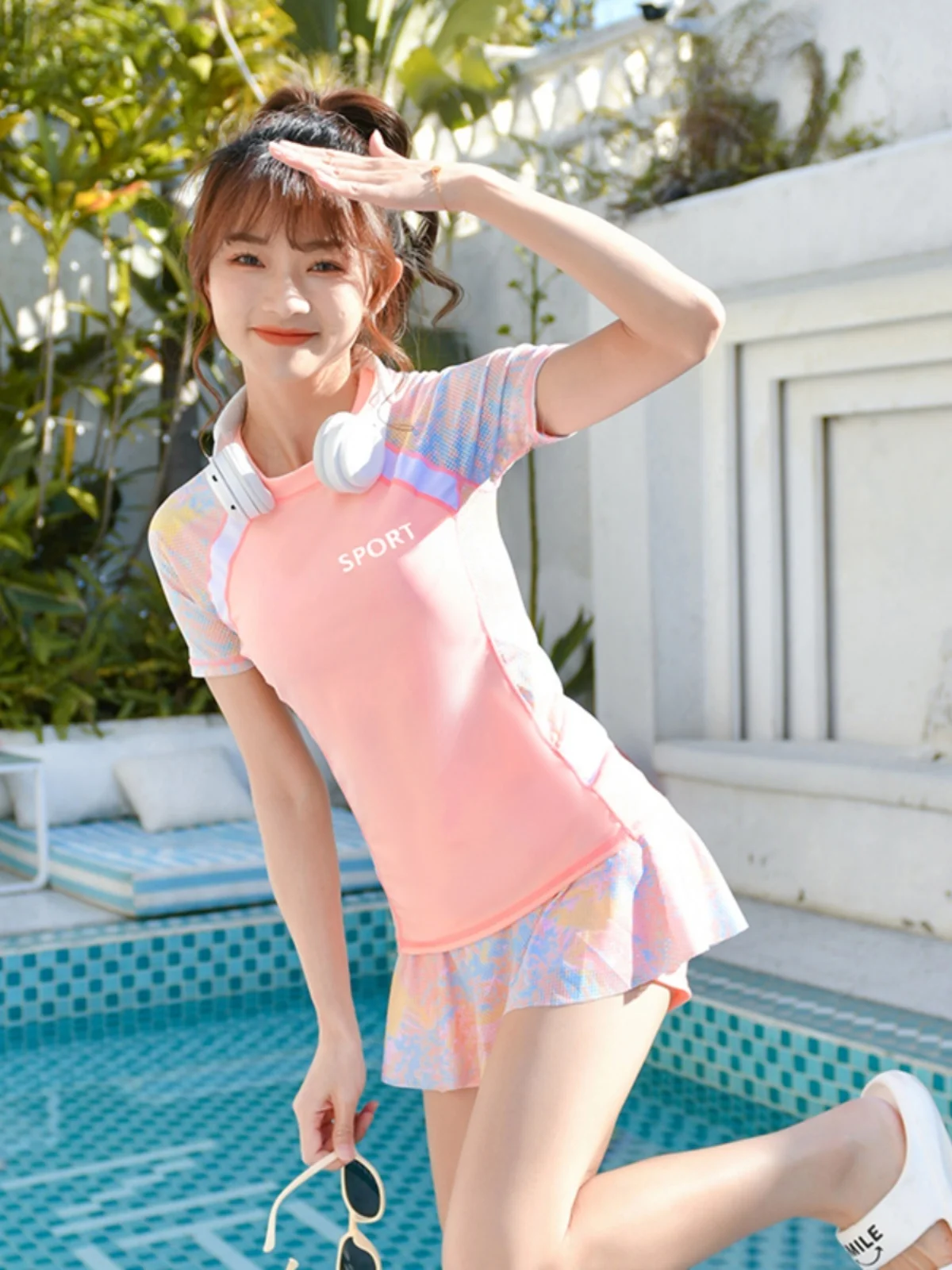 

Conservative round Ne Student Swimsuit ort Sve Separate Angle Pants Skirt for Hot Spring Soaking And Slimming Effect