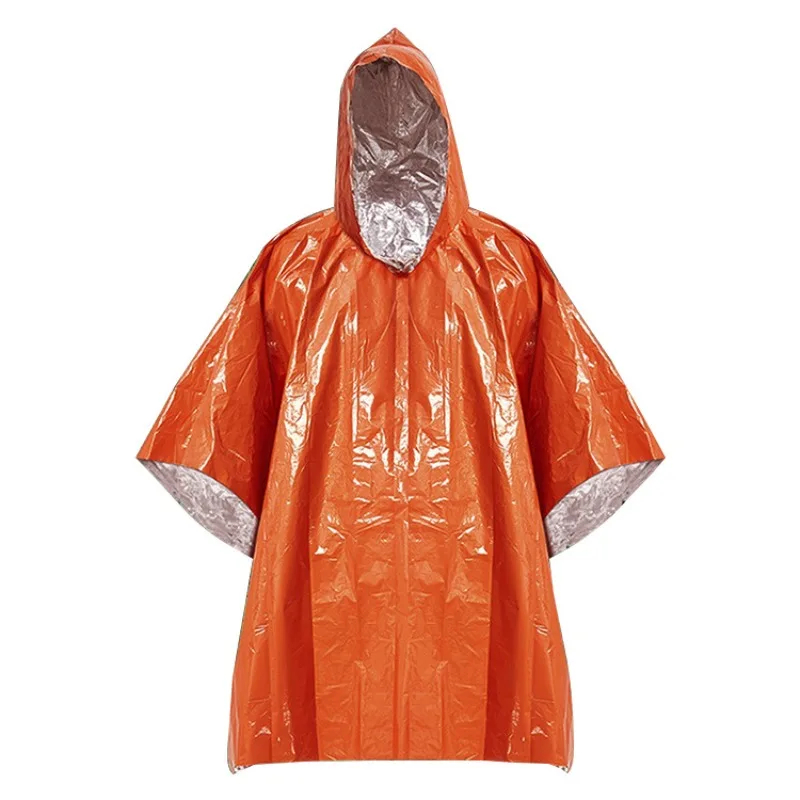

Emergency Rain Poncho with Mylar Blanket Liner-Survival Blankets for Survive Outdoors Car-Heavy Duty, Waterproof Camping Hiking