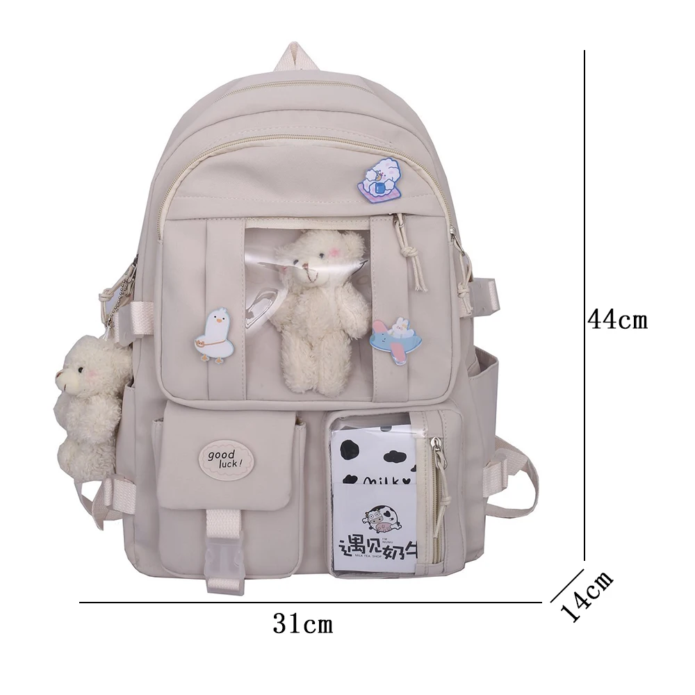 Zaino per studenti delle scuole medie per adolescenti Multi tasche borse a tracolla Kawaii da ragazza borsa da viaggio Casual di grande capacità da donna