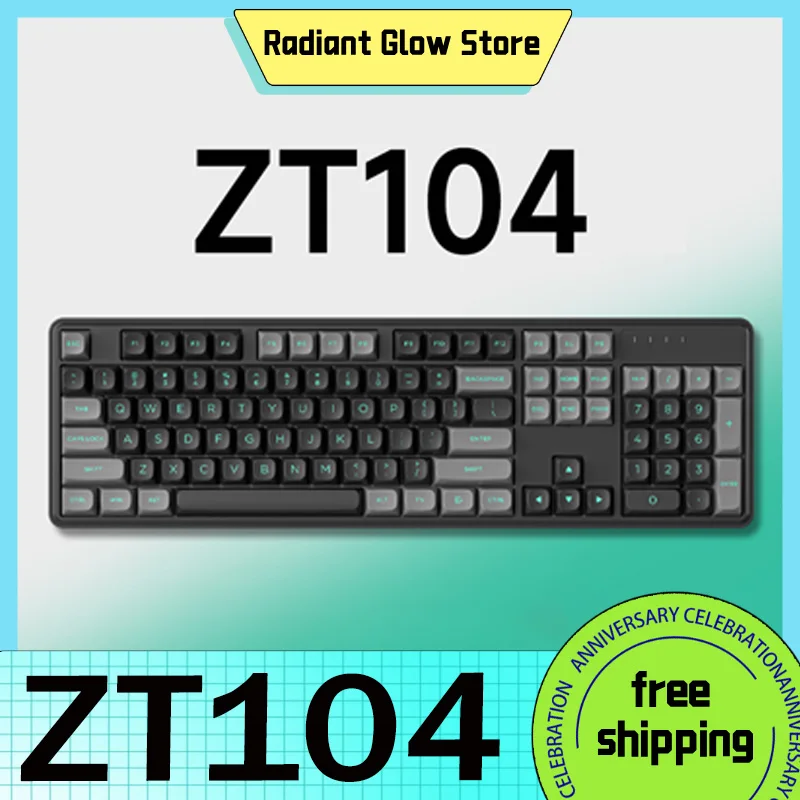 

Zifriend Zt104 Mechanical Keyboard 104key Gasket Wired Keyboard Hot Swap Custom Type-C Keyboard For E-Sports Gamer Gifts