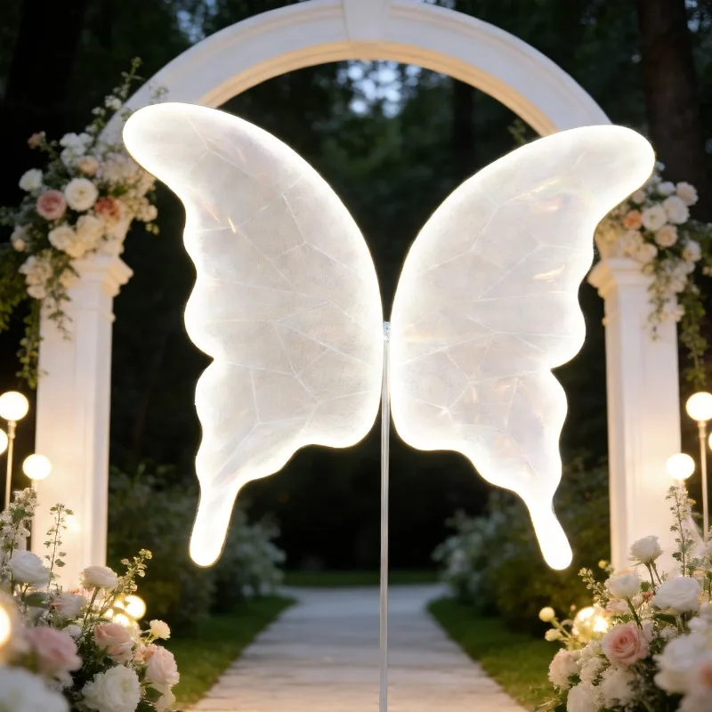 Wedding props wrought iron luminous man couple avatar pendant Chinese stage background ornament