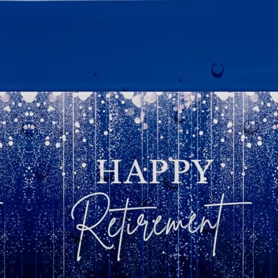 Blue Retirement Party Tablecloth Decorations Disposable Happy Retirement Party Supplies for Men Women Tablecover Retirement Tab
