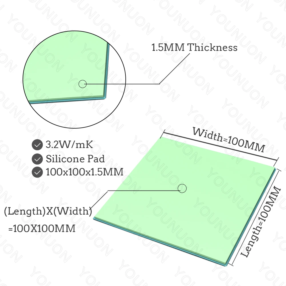 2PCS 100X1.5MM Green