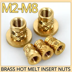 M2 M2.5 M3 M4 M5 M6 M8 Brass Hot Melt Insert Knurled Flange Copper Nut Thread Heat Molding Injection Embedment T-type Nut