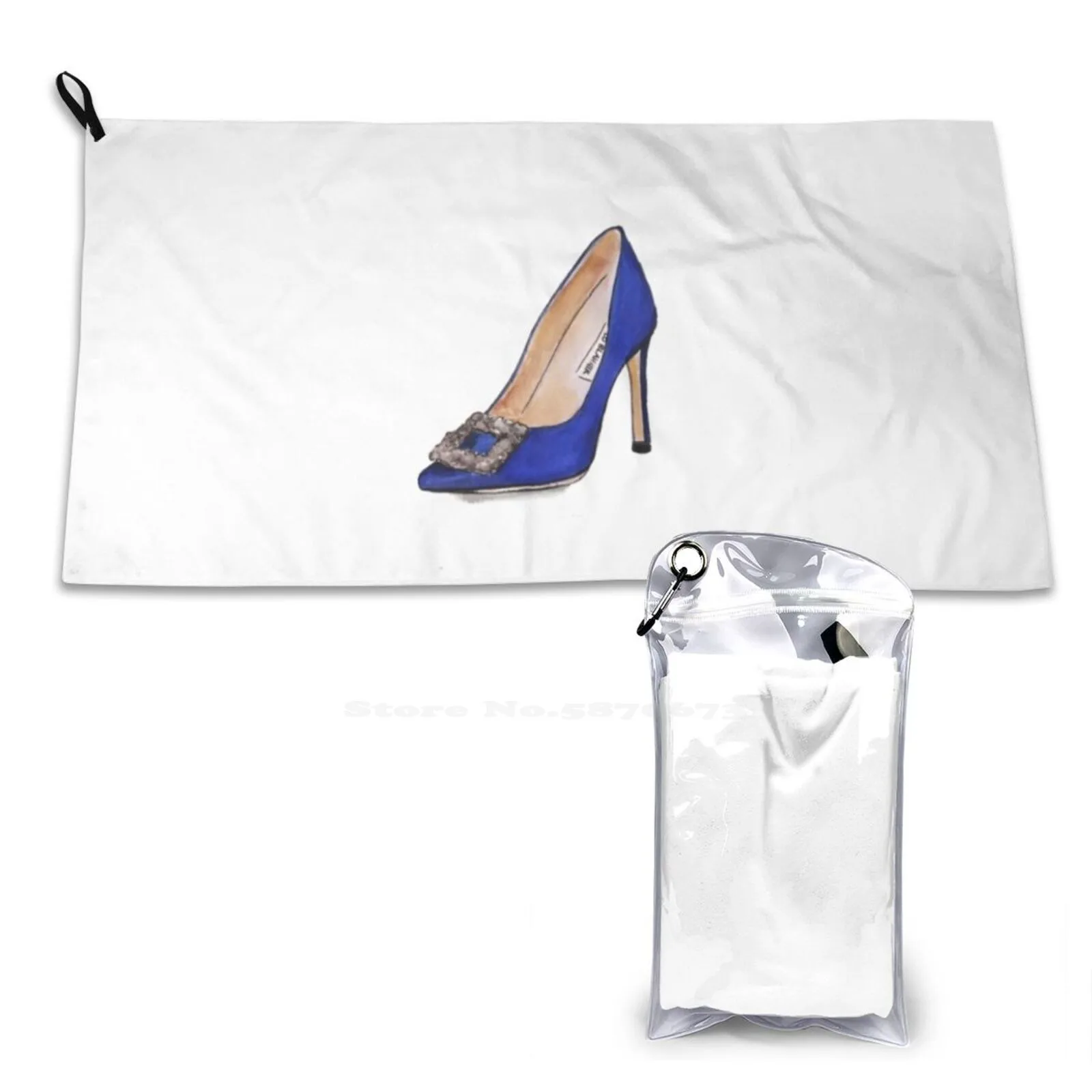 Carrie Bradshaw 'The Wedding Shoe' Soft Towel Quick Dry Beach Towel Carrie Bradshaw Wedding Shoe Sex And The City Watercolour