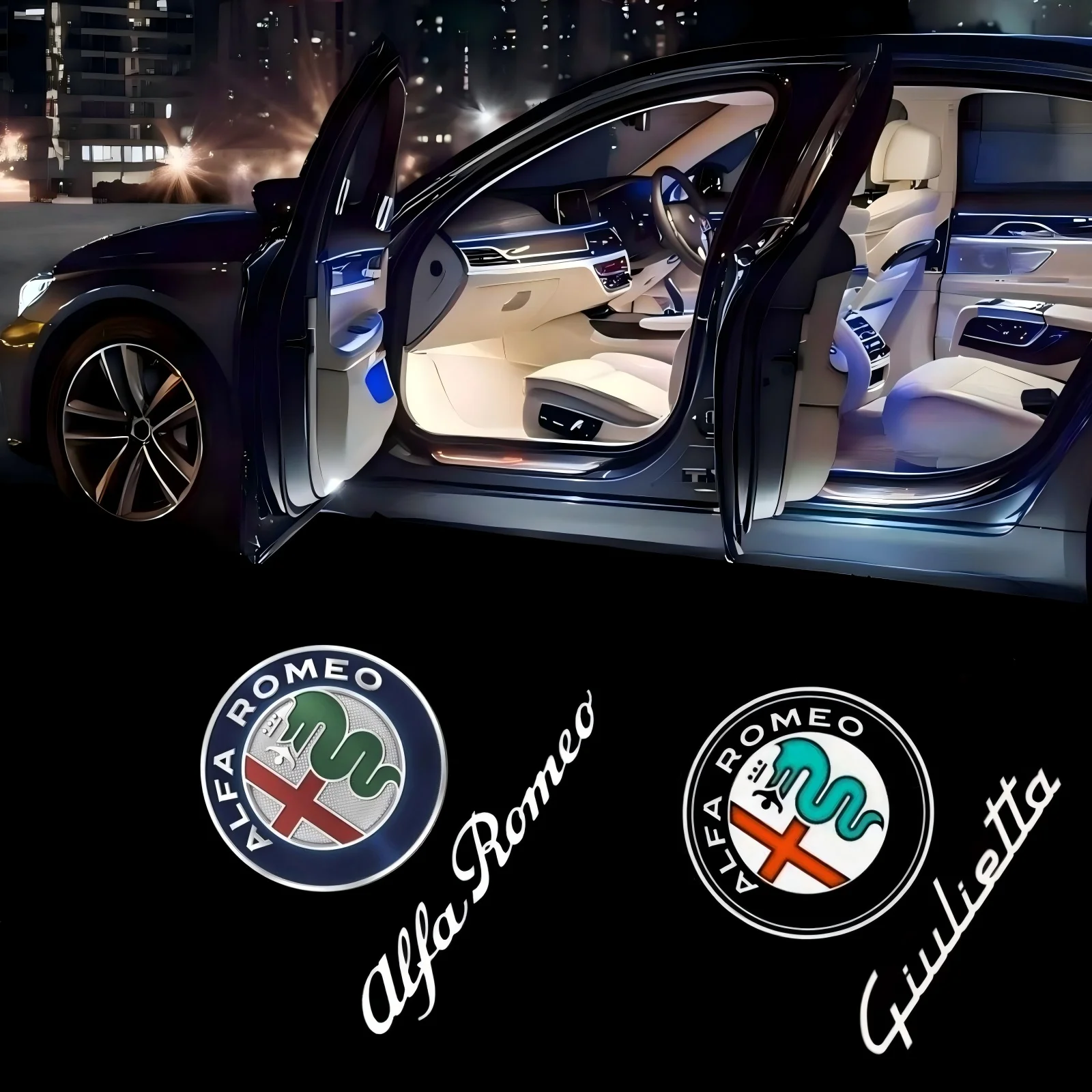 Nueva lámpara Led para proyector de logotipo de cortesía de puerta de coche, luces de bienvenida para Alfa Romeo 159 Giulietta Stelvio Giulia Mito Brera, accesorios