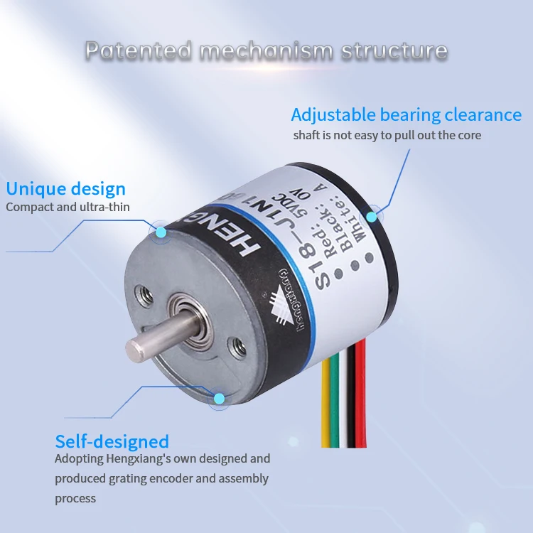 S18 Optical Incremental Robot Encoder 18mm Outer Diameter 2.5mm Solid Shaft 32768PPR IP40 Protection DC5V-30V Mini
