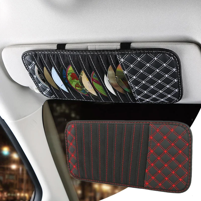 DVD Storage Case Car Sun Visor CD Disc Holder CD DVD Storage Pouch Bag Vehicle Organizer Auto Interior Accessories