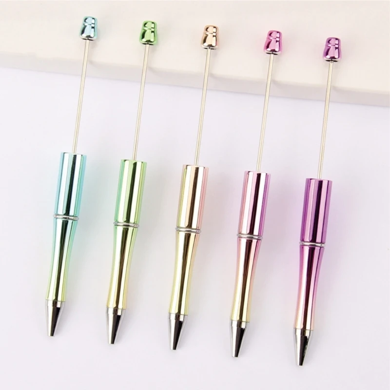 K1AA 5Pieces DIY Beadable Ballpoint Pen Funny Writing Pen Ballpoint Pen for Boy Girl Kid Class Reward Birthday Party Favor