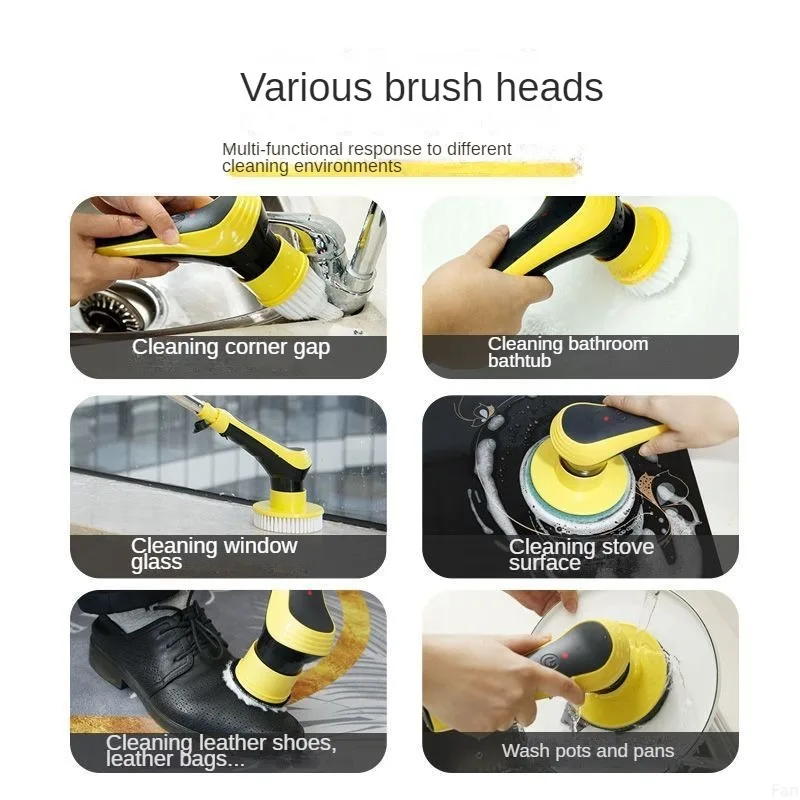 Electric Cleaning Brush Bathroom Kitchen Fish Tank Cleaning Telescopic Brush Household Rechargeable cleaning tools