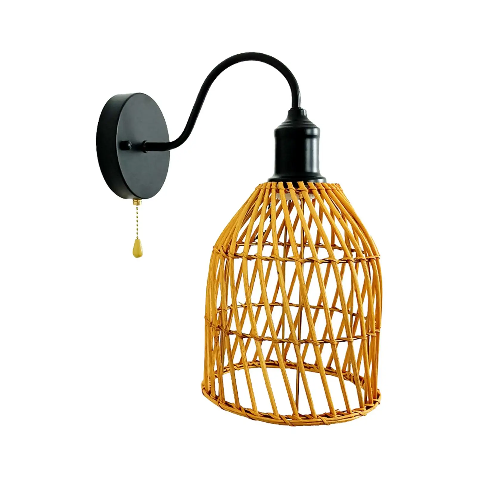 Wall Sconce Rattan Fixture Ornament for Hotel Corridor Not Included Bulb