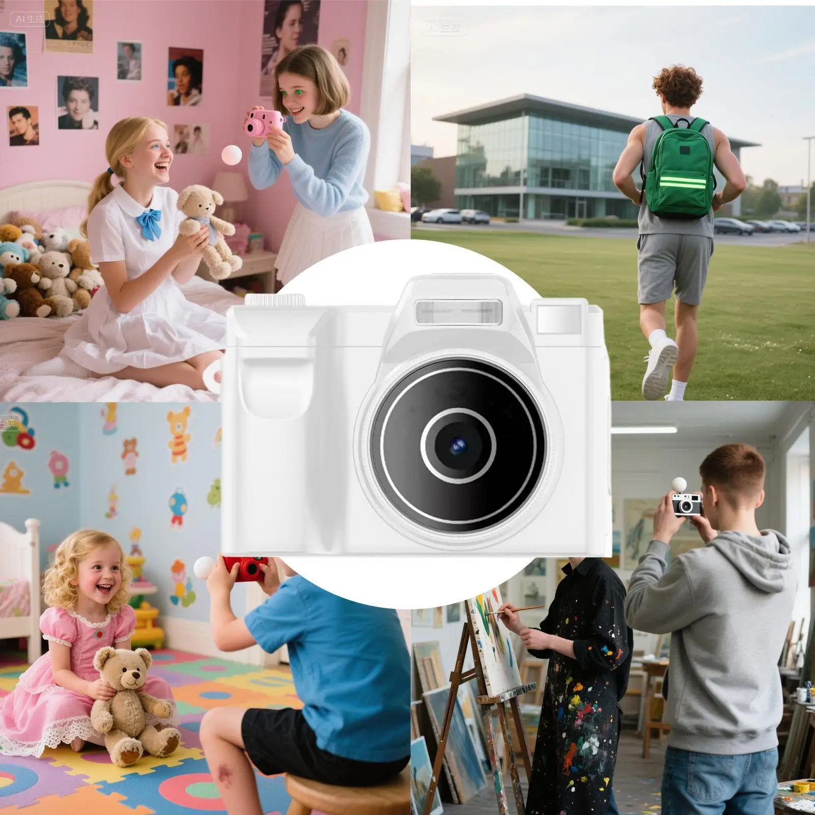 Mini Digital Camera Keychain Digital Camcorder With 32GB Card 1080P Resolution Video Recorder With Filters And Led Flash For