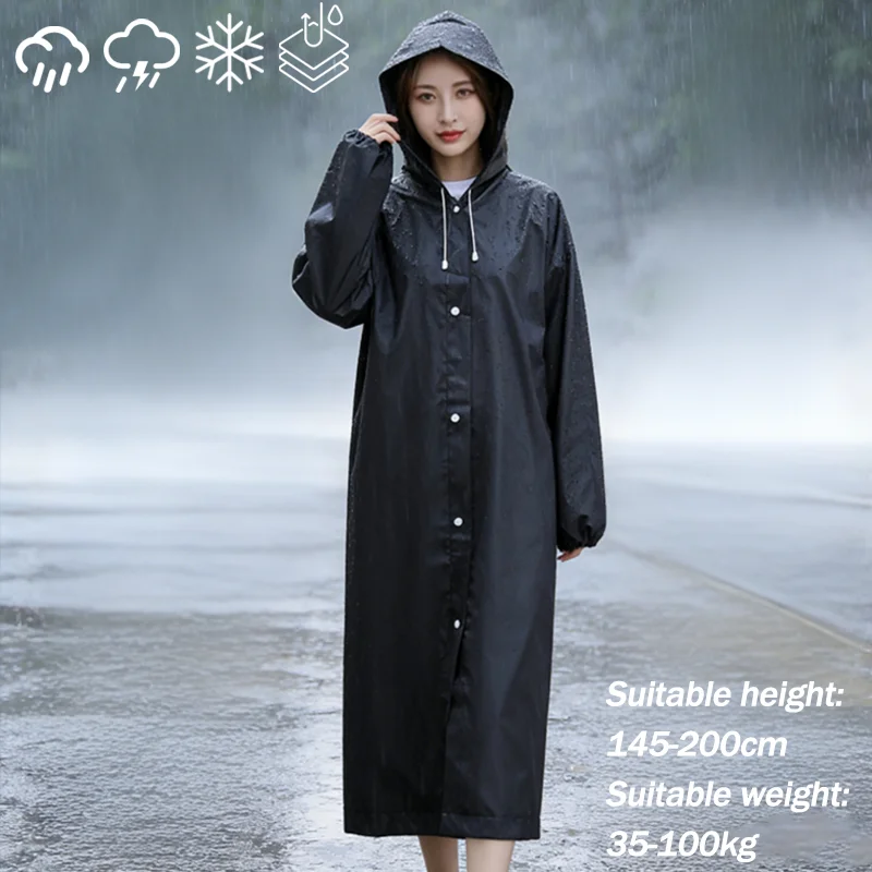 Adult EVA Disposable Raincoat Thickened Outdoor Travel Portable Full Length Rainstorm Proof One Piece Poncho