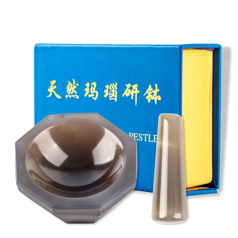 The product can be customized.Laboratory natural agate bowl 40mm50mm inside diameter impurity-free agate mortar with grinding ro