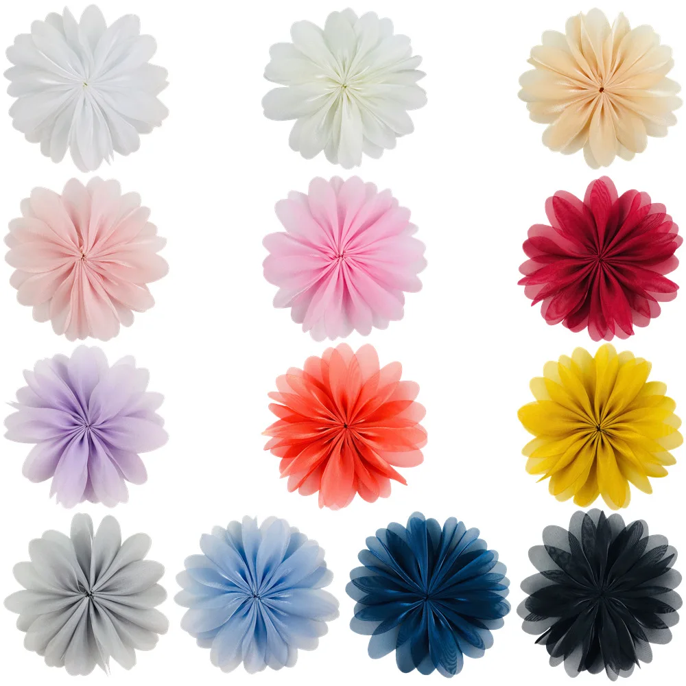 

100 Pcs/Lot, 3.5” Gauze Ballerina Flowers, DIY Fabric Flower For Headbands, Shoes Brooches, Flower Embellishments