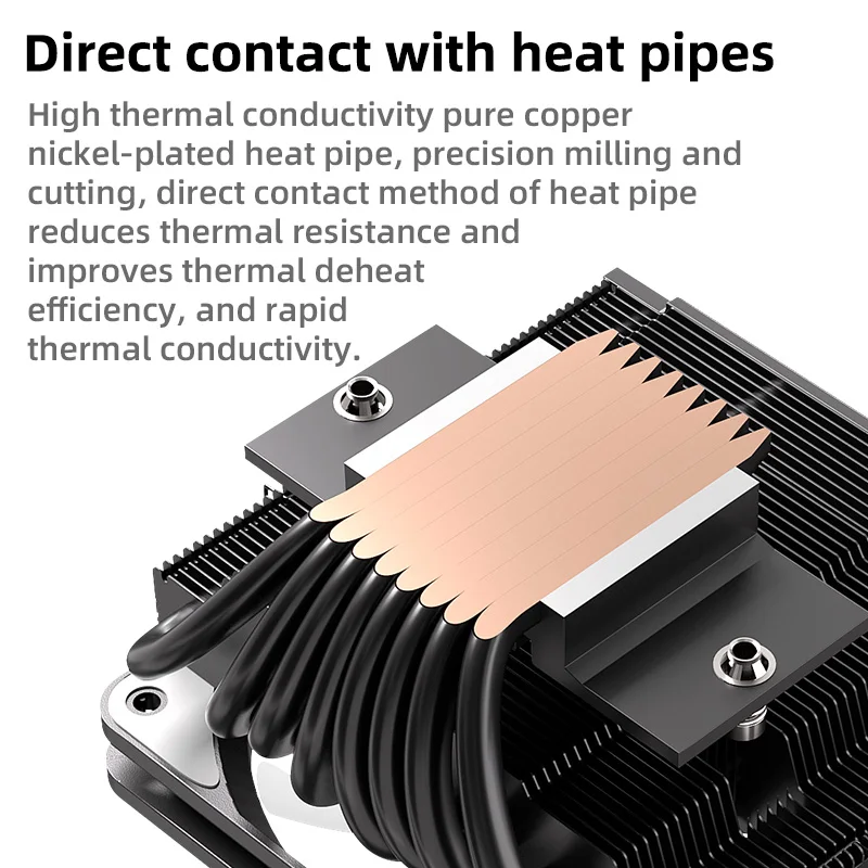 Teucer TE-75 8 tubos de calor tipo presión enfriador de CPU ARGB PWM radiador de refrigeración de aire de alto rendimiento para LGA1200/1700/115X AM4 AM5