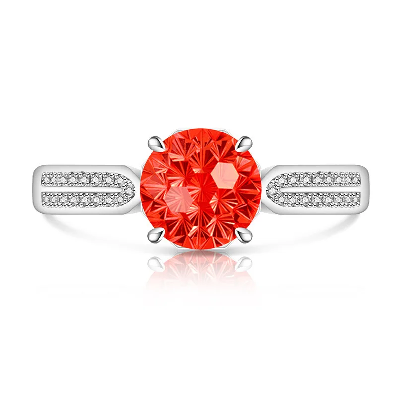 Schlichter, Dezent-Eleganter 925 Sterling Silber Dahliaschliff Hochkarätiger Diamant Mode Damenring Schmuck – Detail 9