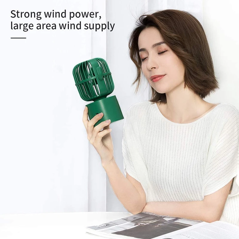 Mini Fan Cute Cactus USB Rechargeable Oscillating Fan Portable 3 Gear Cooling Fan Home Air Cooler For Office Traveling