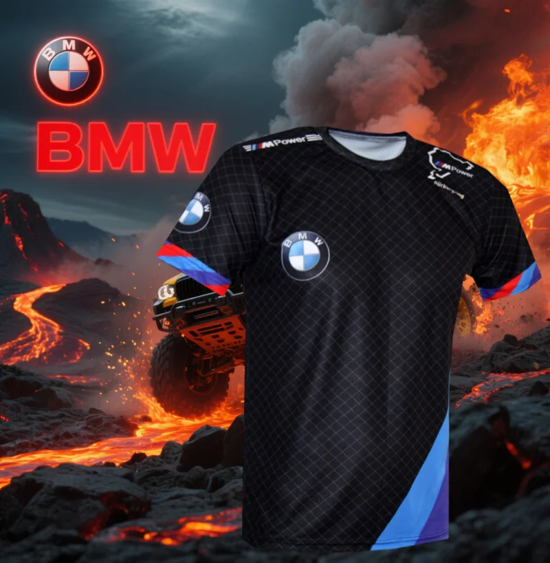 

2025 Summer BMW Nürburgring Motorcycle Racing Brand Men's T-Shirt Short Sleeve T-Shirt Fast Drying Comfortable Breathable Casual