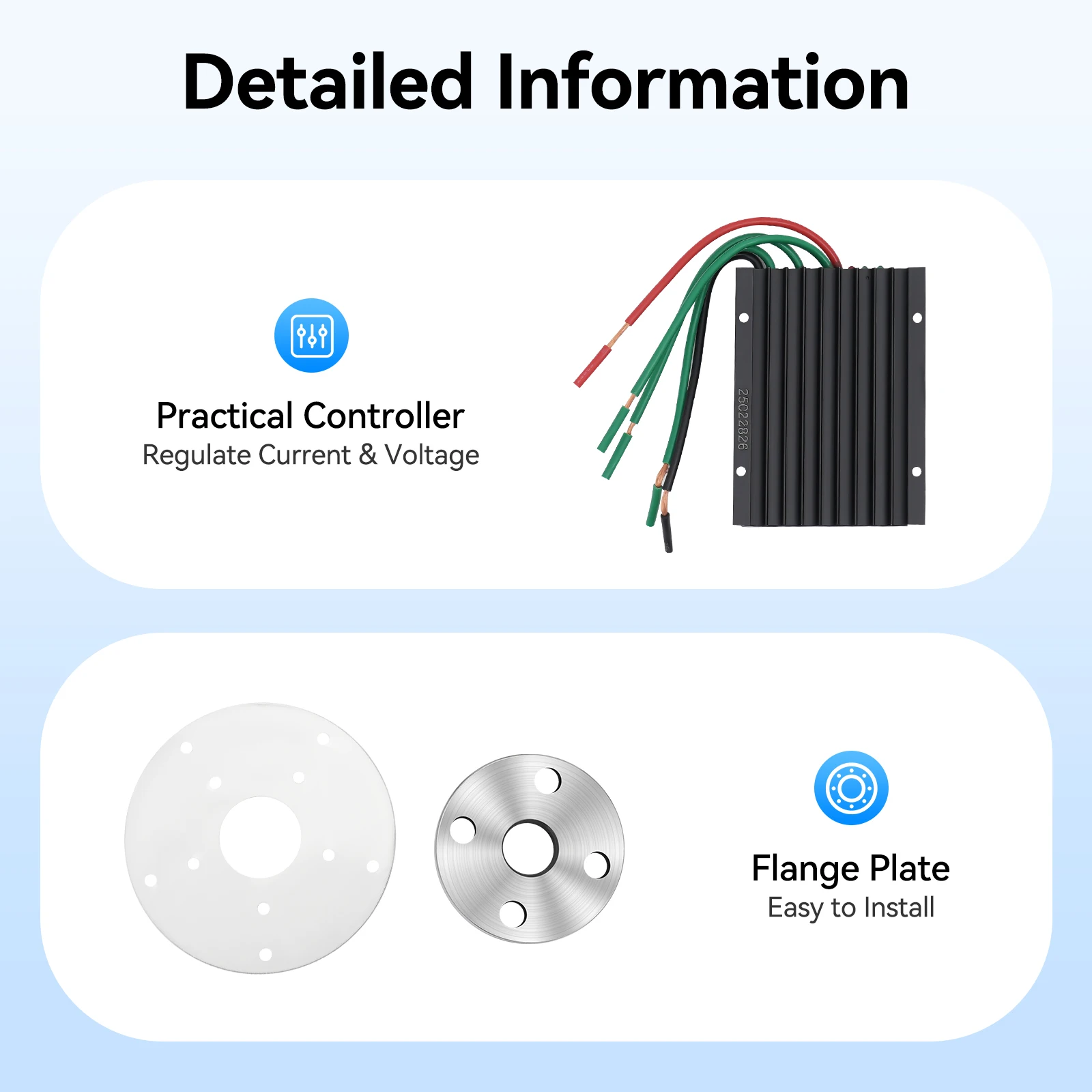 Wind Turbine Generator 600W 24V with Flange and Controller, White Lantern Vertical Axis Home Wind Power System
