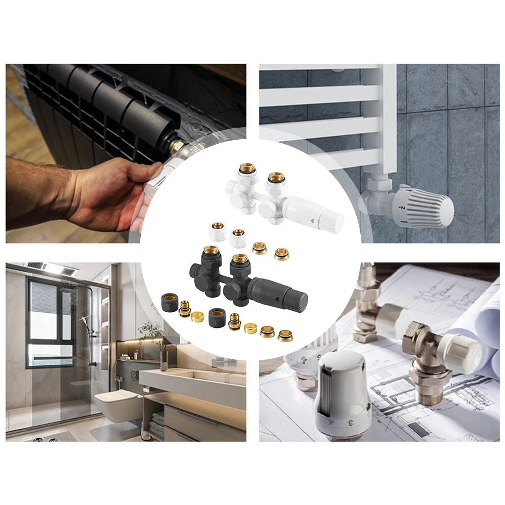 Radiator Valve For Two-pipe System Radiating Brass Thermostatic H Radiator Valve Heating Cooling Vents HVAC Systems Parts