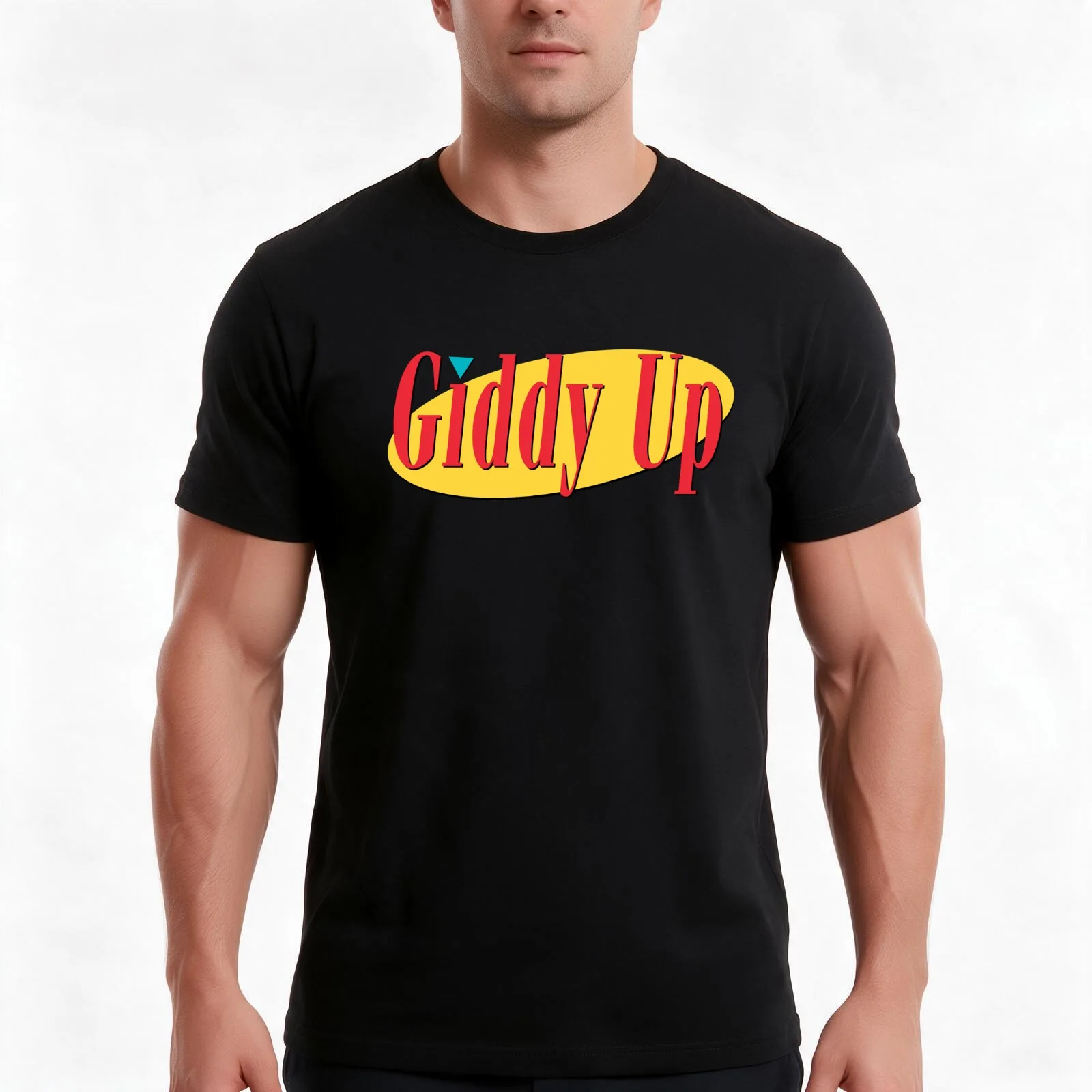 Giddy Up T-Shirt Summer Casual Cotton Tee Oversized Streetwear Tops Vintage Graphic Print Loose Fit Short Sleeve