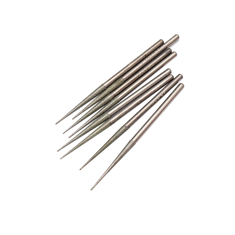 60 pçs acessórios mini broca diamante rebarba cabeça de moagem bur bit conjunto ferramenta de moagem para dremel ferramenta giratória ponta 3mm haste