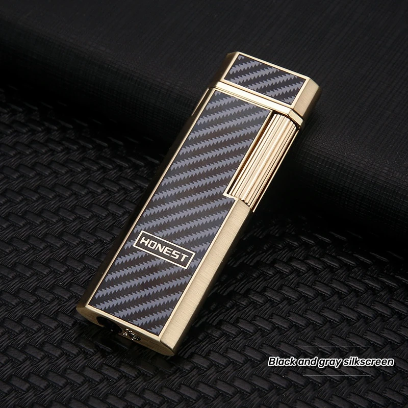 Honest Metal Inflatable Gas Lighter Vintage Grinding Wheel Cigarette Lighter Outdoor Portable Windproof Business Fashion Gift