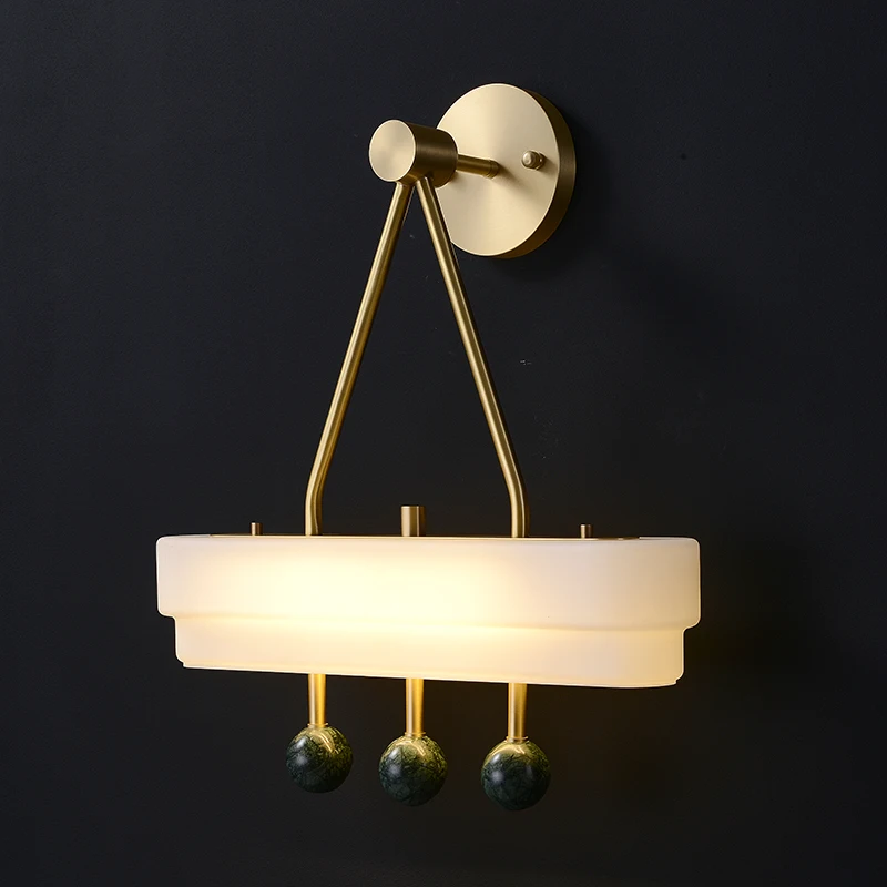 الزجاج النحاس الجدار الشمعدان بسيط الرخام الجدار مصباح ديكور الجدار الإضاءة لسلم الممر غرفة المعيشة غرفة الطعام الممر