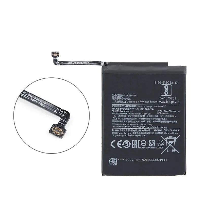 Baterai BN4A 4000mAh Baru untuk Xiaomi Redmi Note 7 Note 7 Pro M1901F7C Baterai Pengganti Ponsel Berkualitas Tinggi