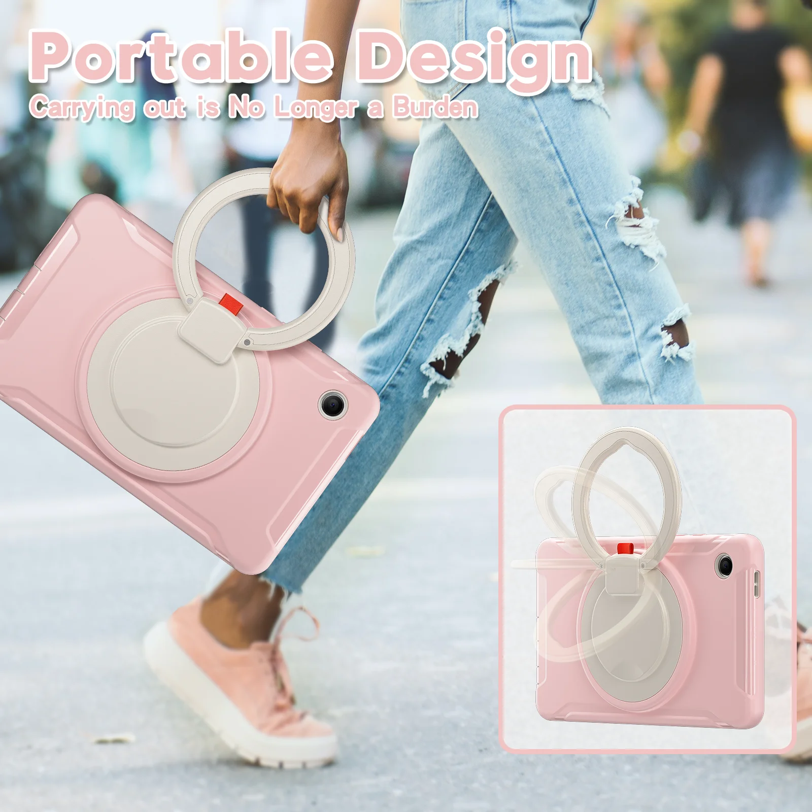 For Samsung Galaxy Tab A9 8.7 inch 2023 A7 Lite 8.7 2021 Full Body Shock Proof Tablet Cover Multi Functional Protection Cover