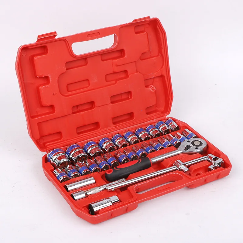 

Набор инструментов для механиков, 32 предмета, глубокие и стандартные головки 1/2 дюйма, набор гаечных ключей с трещоткой, наборы инструментов для авторемонта и домашнего использования