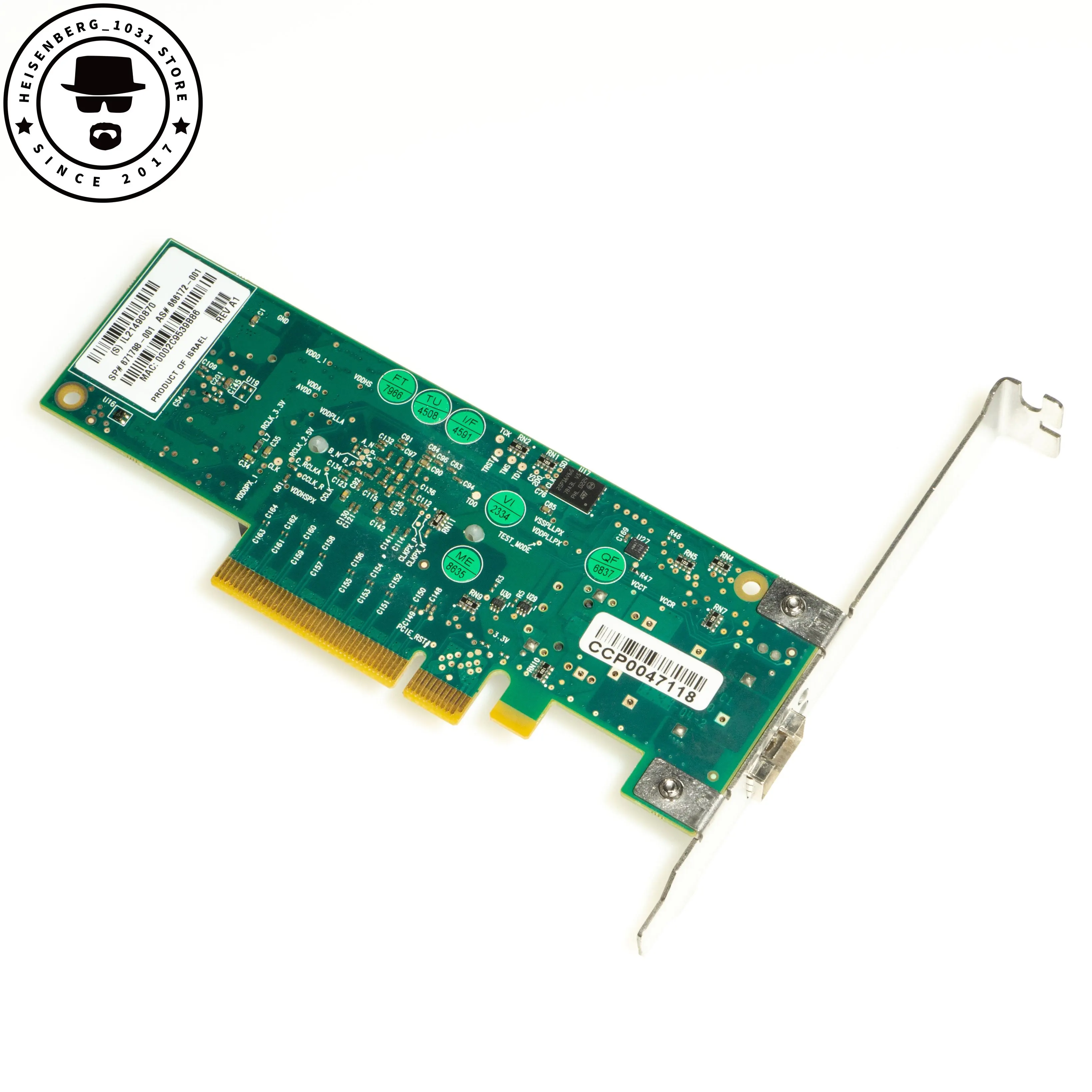 MNPA19-XTR/666172-001/671798-001 connettore da 10GB MELLANOX/HP®-2 NIC PCIeX8 10Gbe SFP a porta singola + entrambe le staffe prodotto di israele