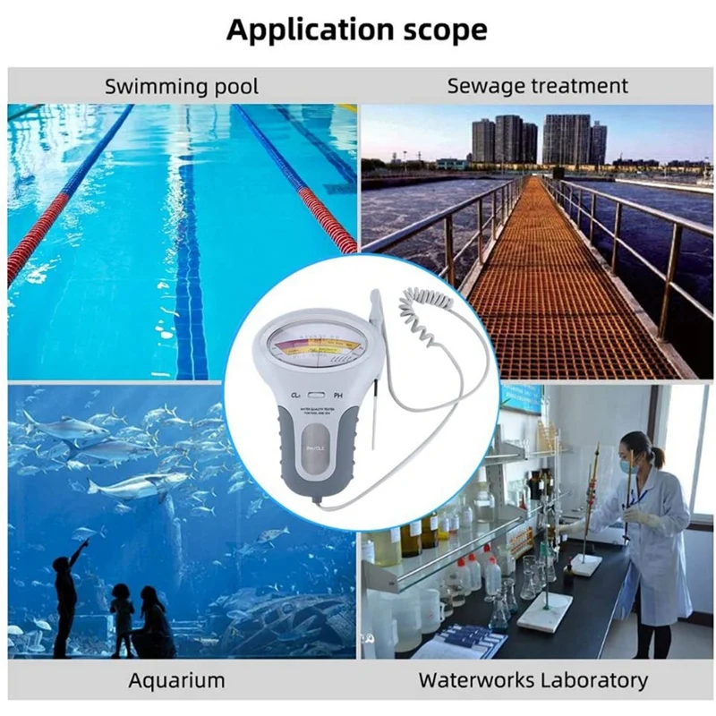 ELOS-Portable 2In 1 Water Quality PH CL2 Chlorine Tester Level Meters For Swimming Pool Spa Hot Tubs